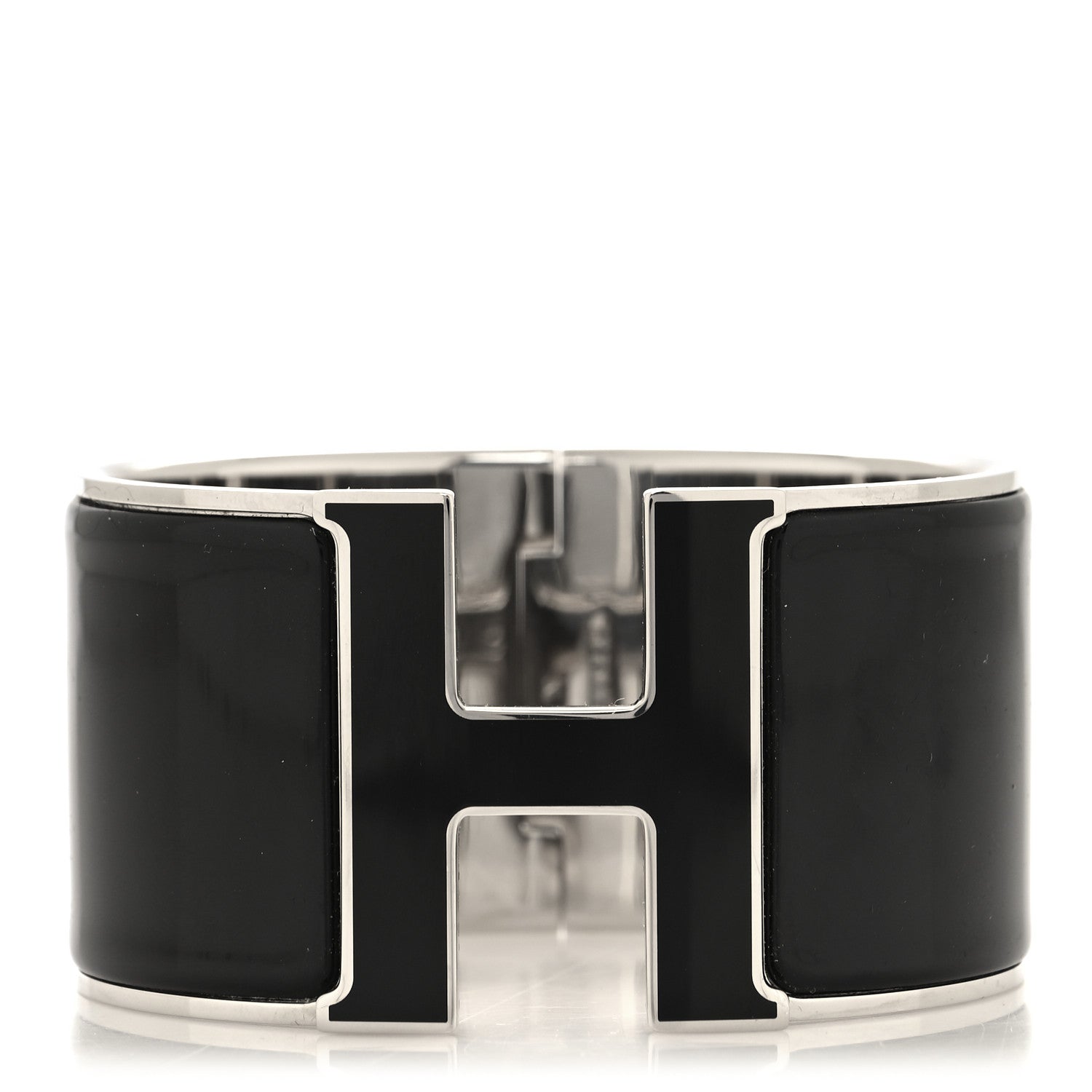 Hermes Enamel Extra Wide Clic Clac H Bracelet PM Black 1 of 5