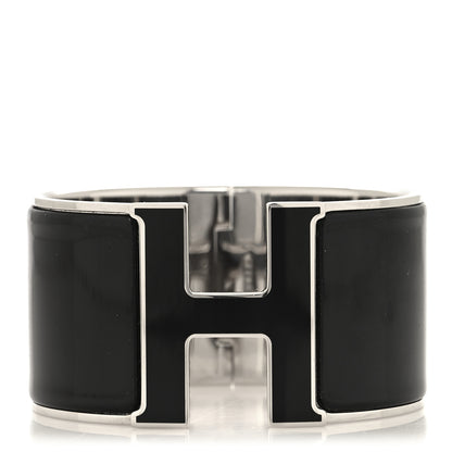 Hermes Enamel Extra Wide Clic Clac H Bracelet PM Black 1 of 5