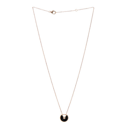 Cartier 18K Pink Gold Diamond Black Onyx XS Amulette de Cartier Pendant Necklace 3 of 5