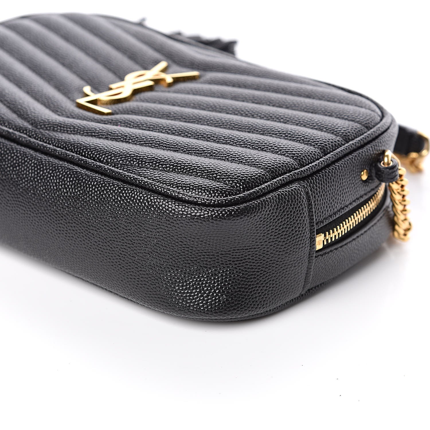 Saint Laurent Grain De Poudre Matelasse Monogram Mini Lou Camera Bag Black 9 of 11