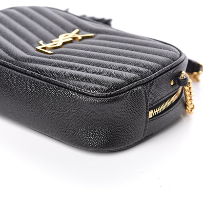 Saint Laurent Grain De Poudre Matelasse Monogram Mini Lou Camera Bag Black 9 of 11