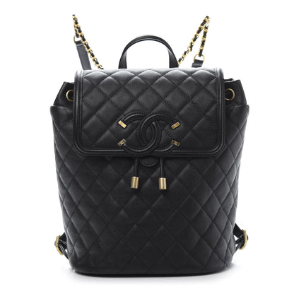 Chanel Caviar Quilted Filigree Backpack Black 1 of 10