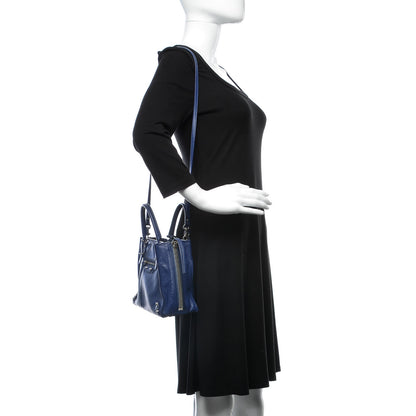 Balenciaga Calfskin Papier Mini A4 Zip Around Tote Bleu Mineral 2 of 9