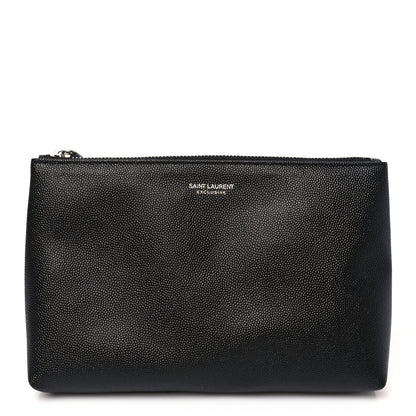Saint Laurent Grain De Poudre Zipped Tablet Holder Black 1 of 11