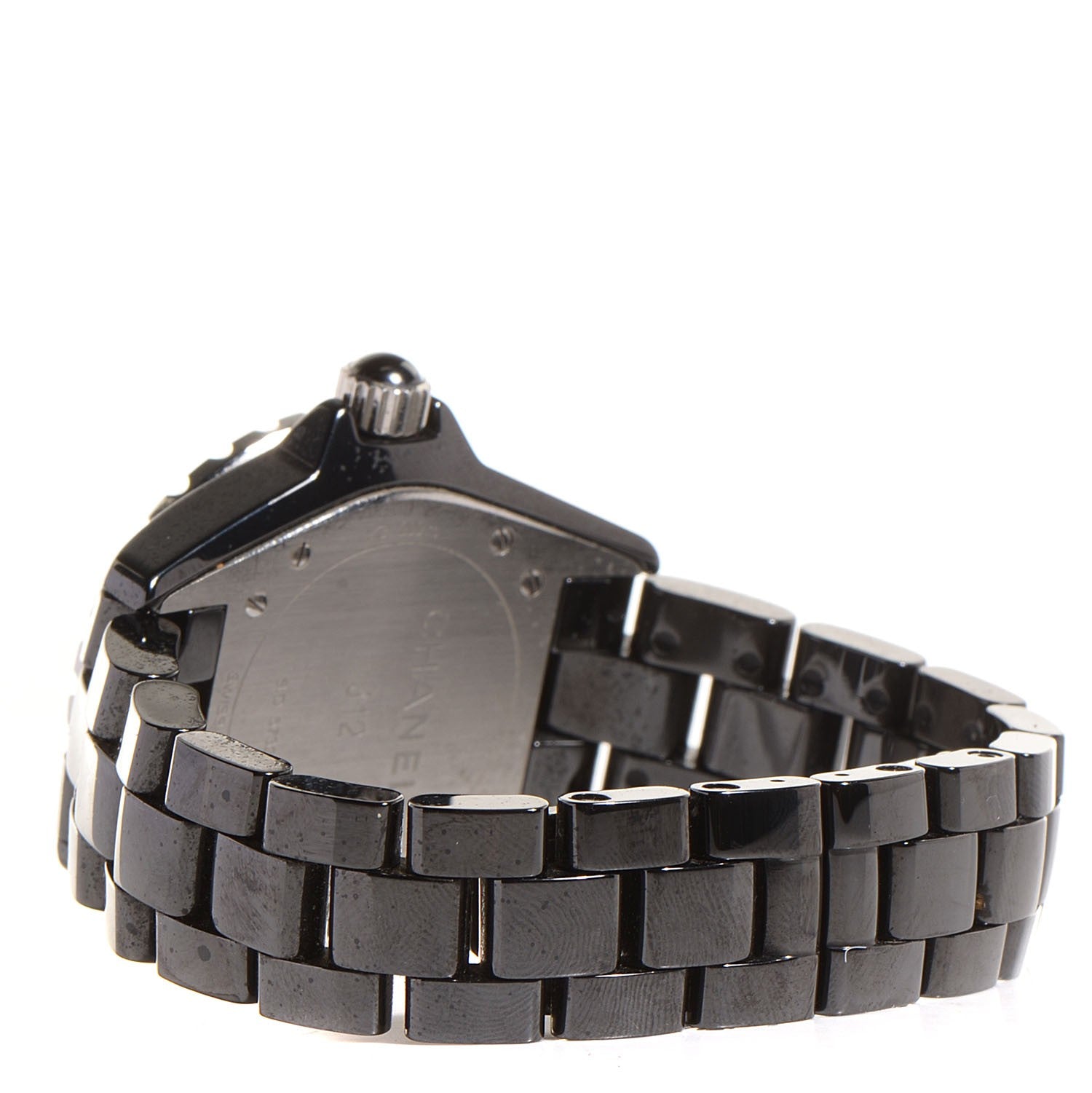 Chanel Stainless Steel Ceramic Diamond 33mm J12 Quartz Watch Black 3 of 6