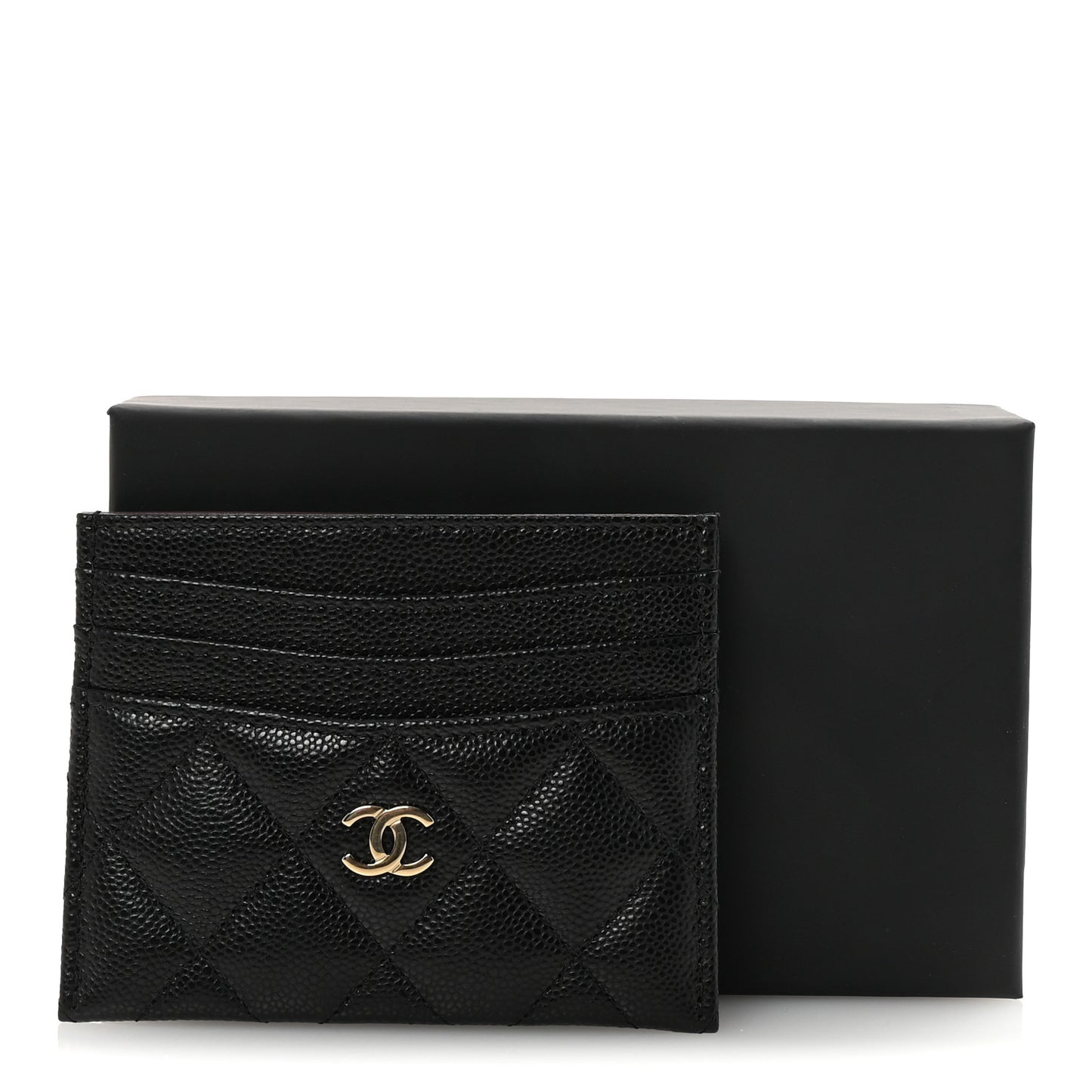 Caviar Quilted Multi Card Holder Black