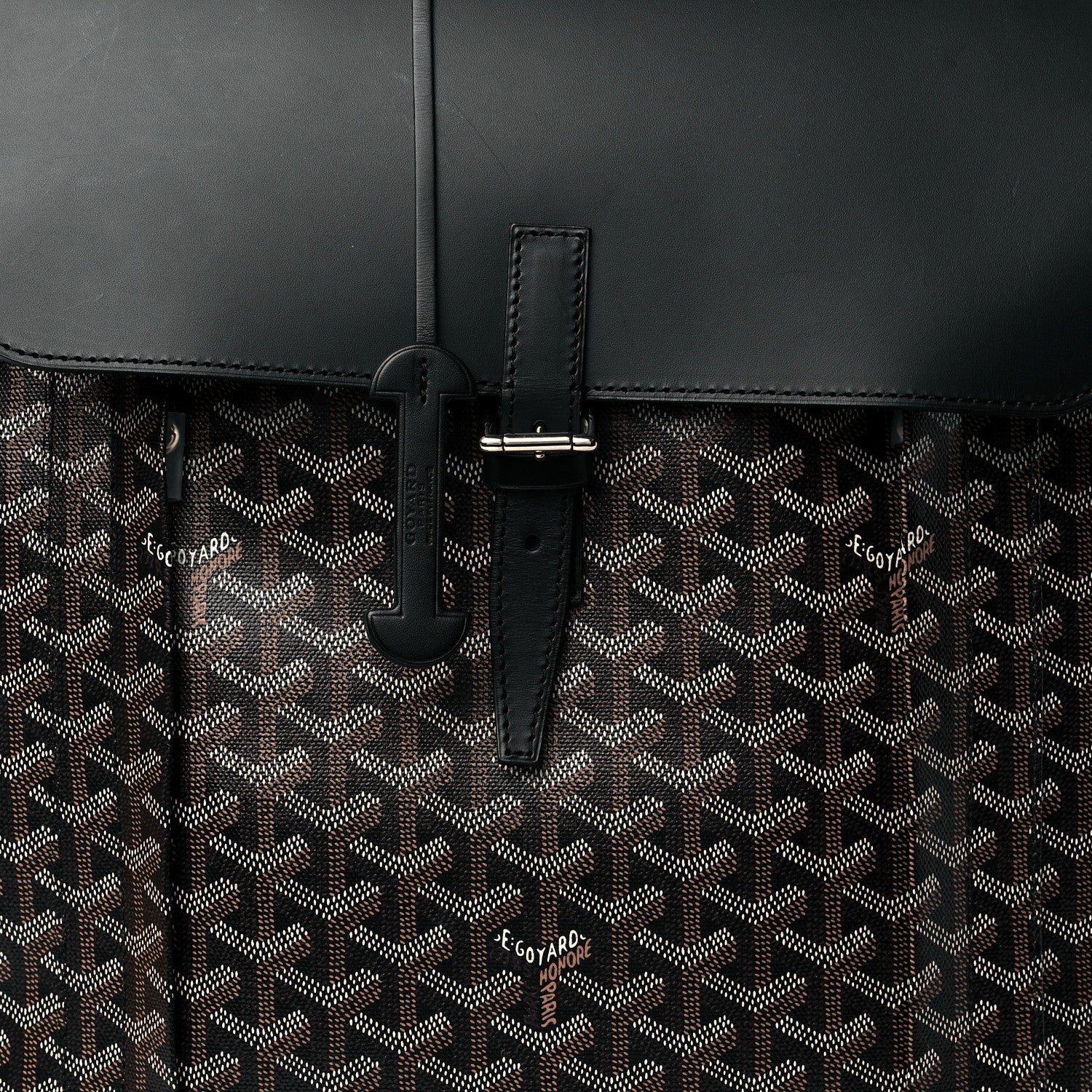 Goyard Goyardine Calfskin Alpin MM Backpack Black 7 of 9