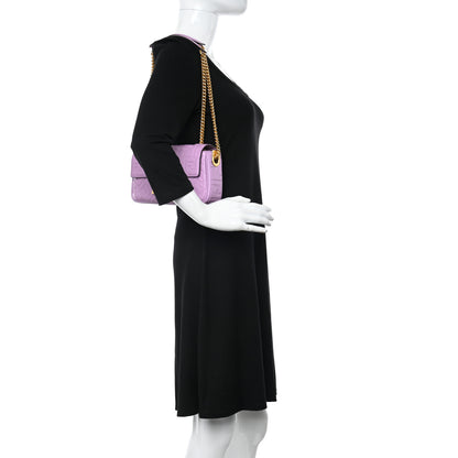 Fendi Nappa FF Embossed Small Midi Chain Baguette Violetta 2 of 12