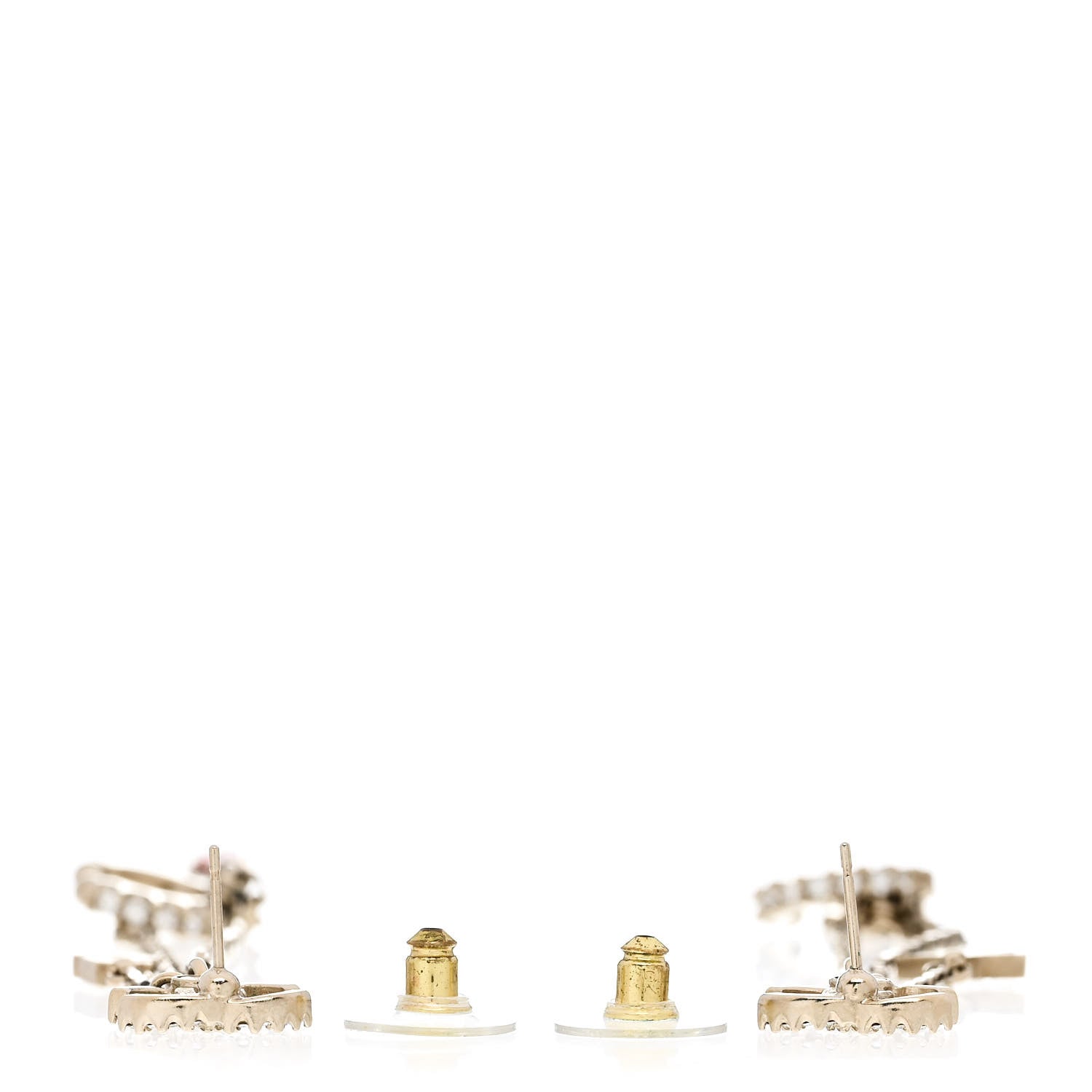 Chanel Crystal Star 5 Drop CC Earrings Gold 3 of 4