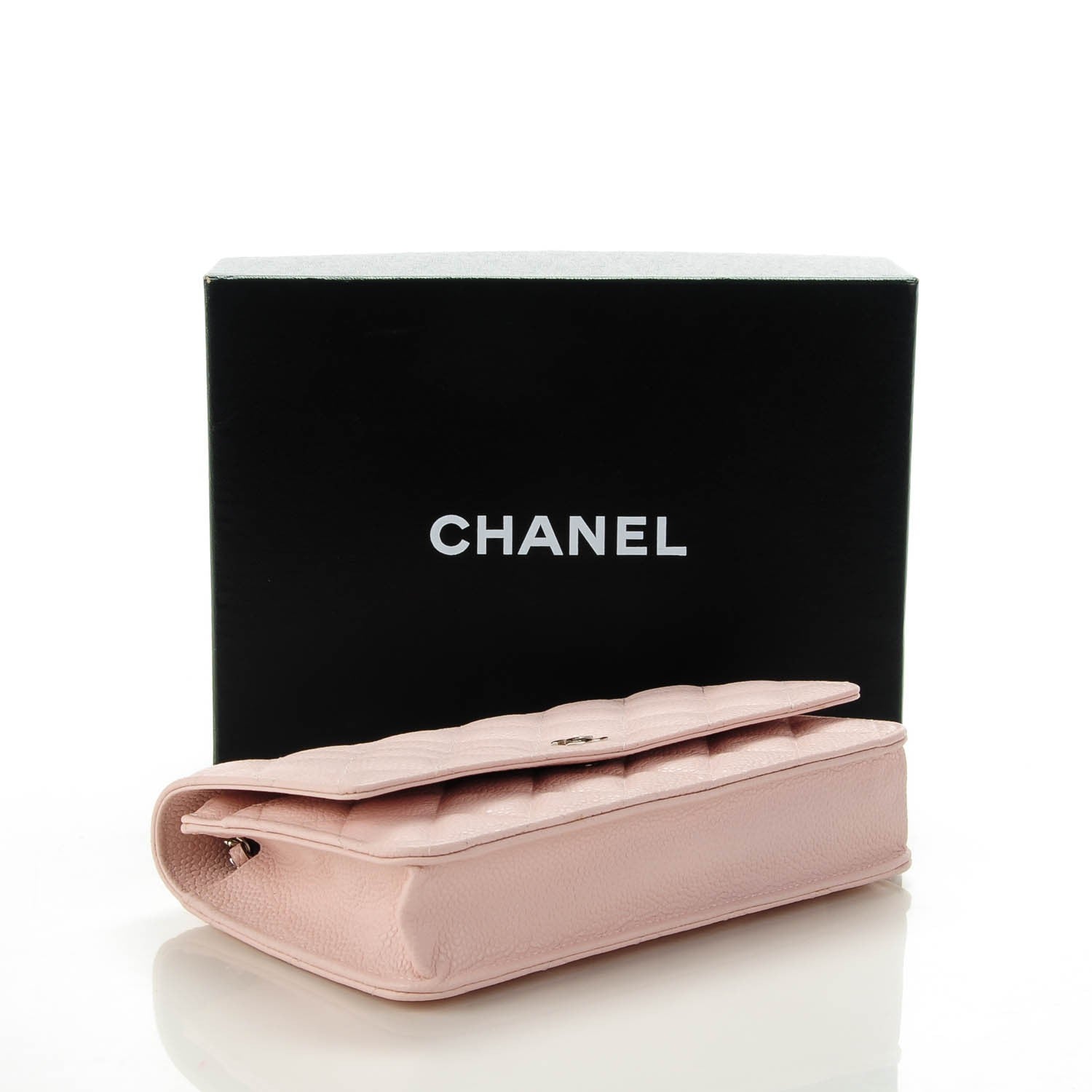 Chanel Pearly Caviar Quilted Wallet On Chain WOC Pink 4 of 8