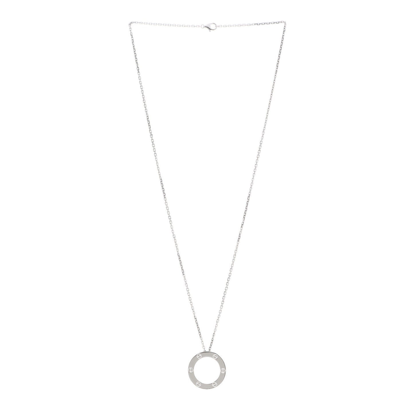 18K White Gold LOVE Pendant Necklace