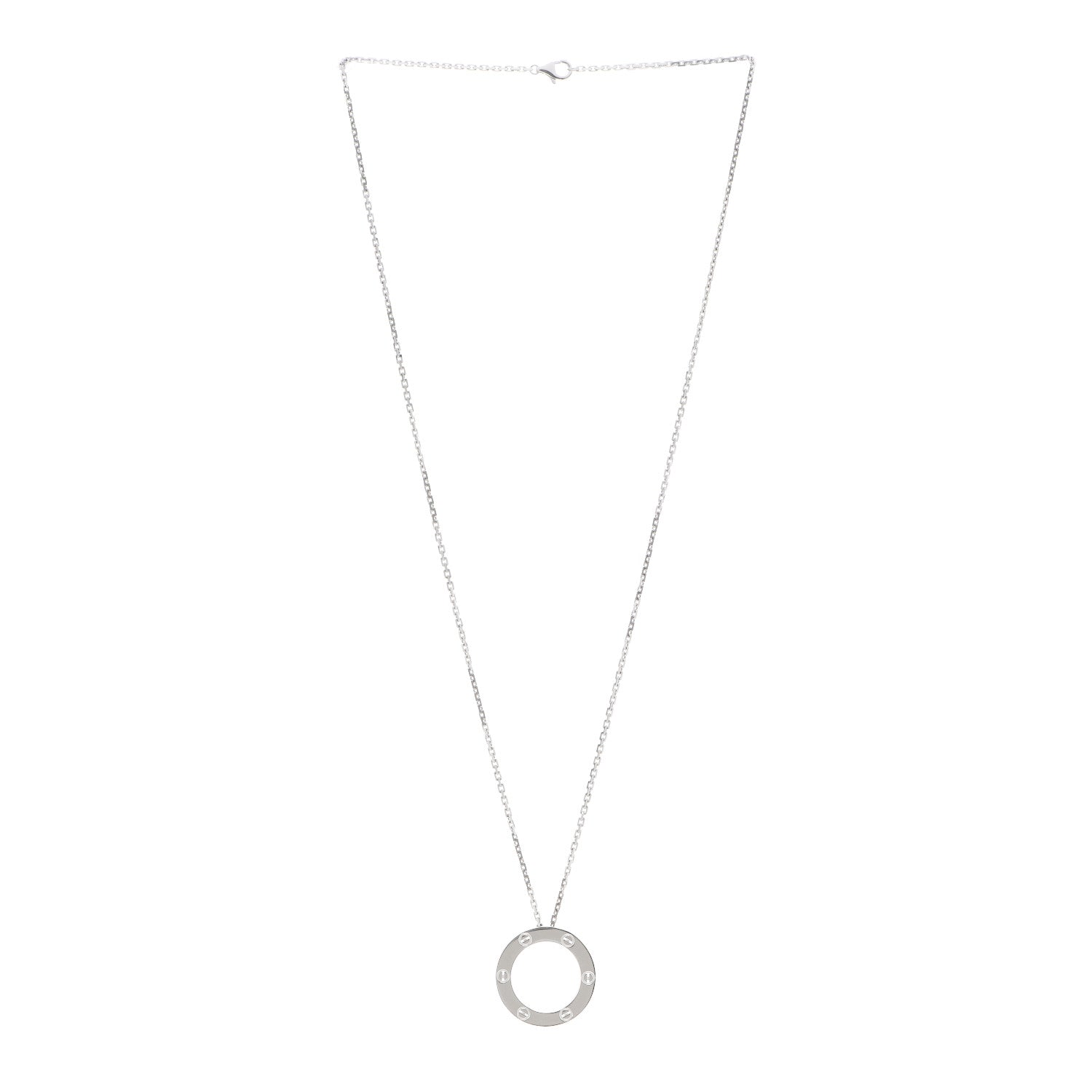 Cartier 18K White Gold LOVE Pendant Necklace 3 of 6