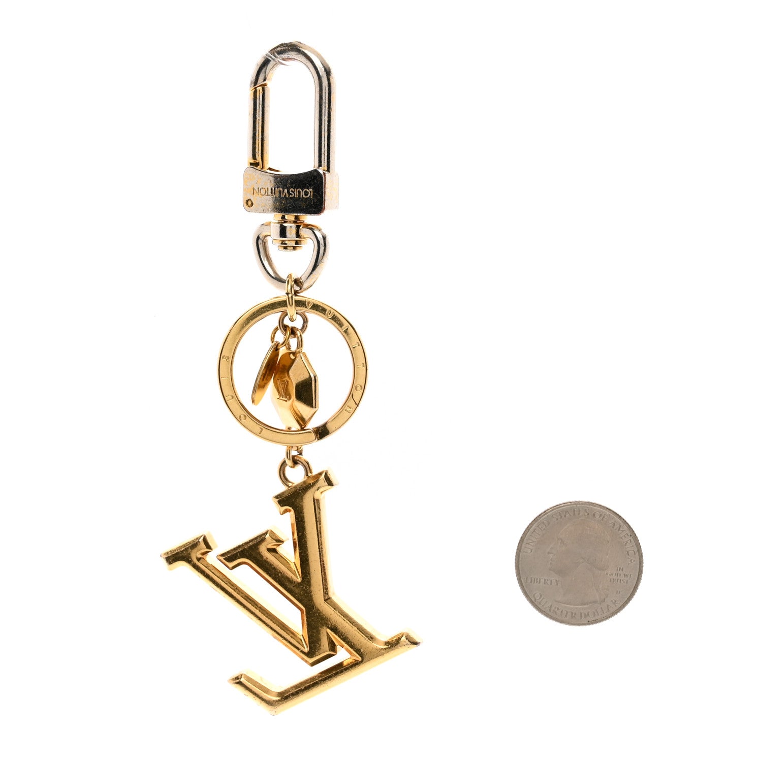 Louis Vuitton LV Facettes Bag Charm Key Holder Gold 2 of 3