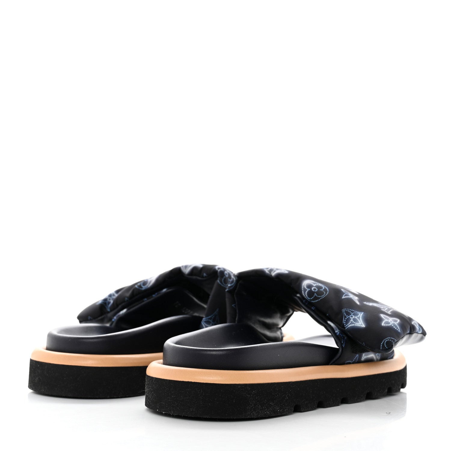 Louis Vuitton Nylon Monogram Womens Pool Pillow Comfort Mules 37 Navy Blue 4 of 8