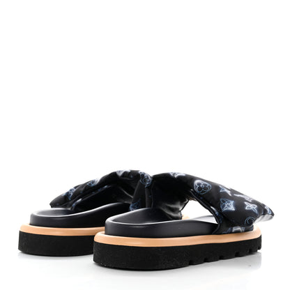 Louis Vuitton Nylon Monogram Womens Pool Pillow Comfort Mules 37 Navy Blue 4 of 8