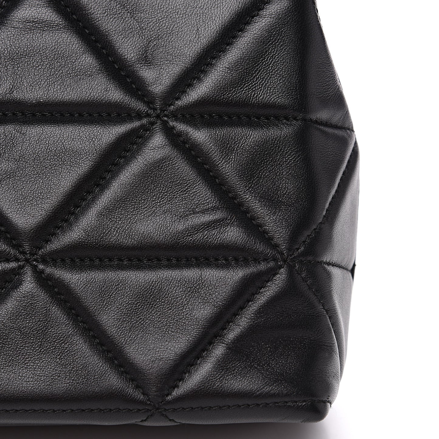 Nappa Triangle Stitched Large Spectrum Bag Black
