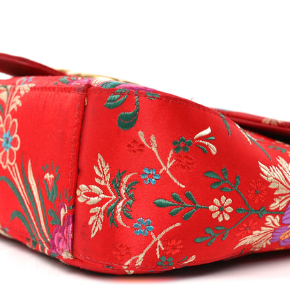 Gucci Jacquard Matelasse Floral Medium GG Marmont Shoulder Bag Red 10 of 13