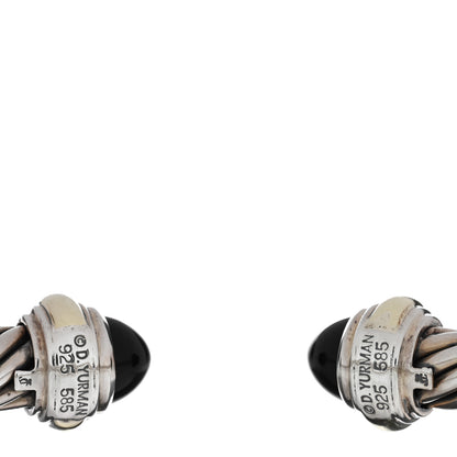 David Yurman Sterling Silver 14K Yellow Gold Black Onyx 7mm Cable Classics Bracelet 3 of 3