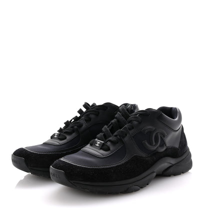 Chanel Lambskin Fabric CC Uniform Sneakers 39 Black 4 of 8