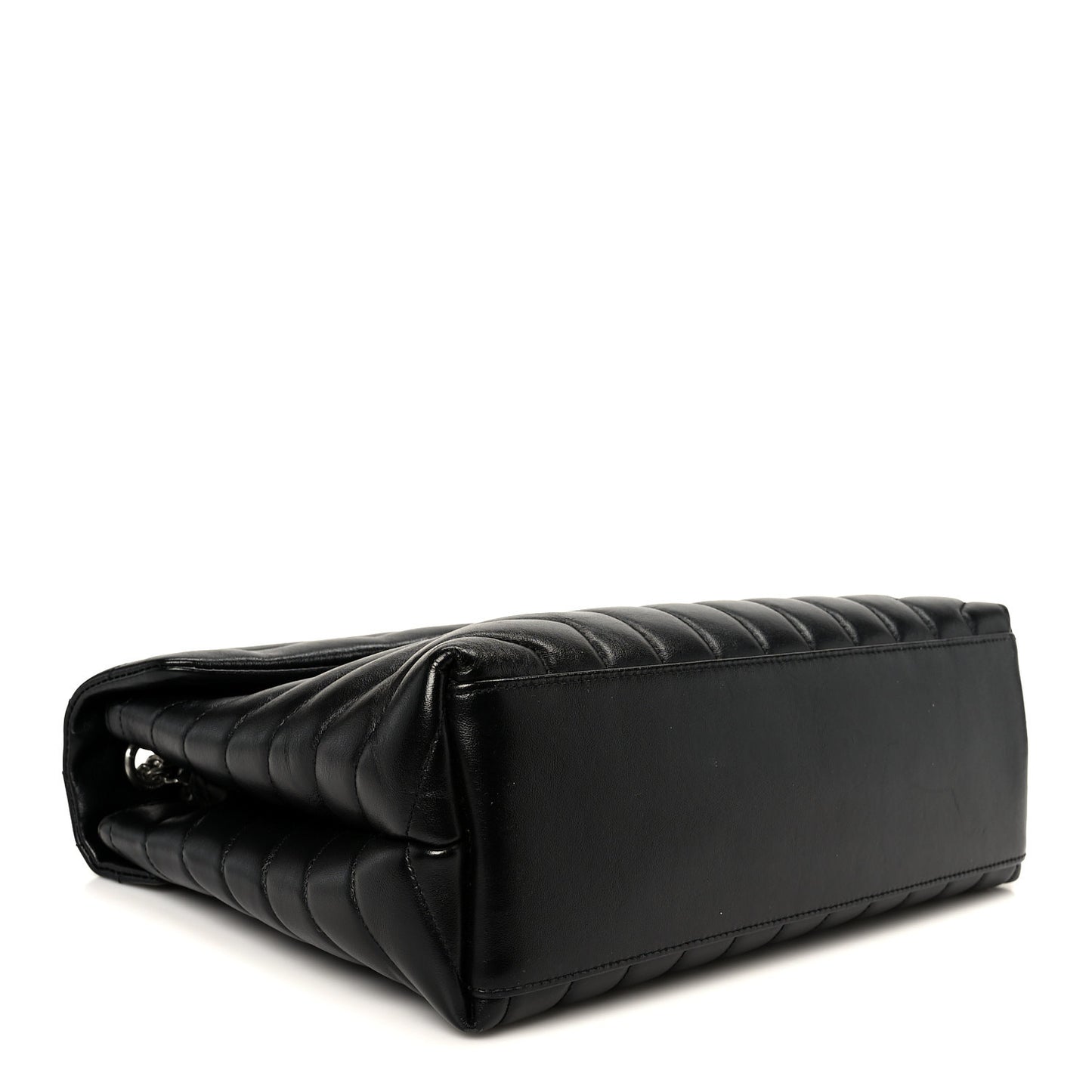 Calfskin Y Quilted Monogram Medium Loulou Chain Satchel Black