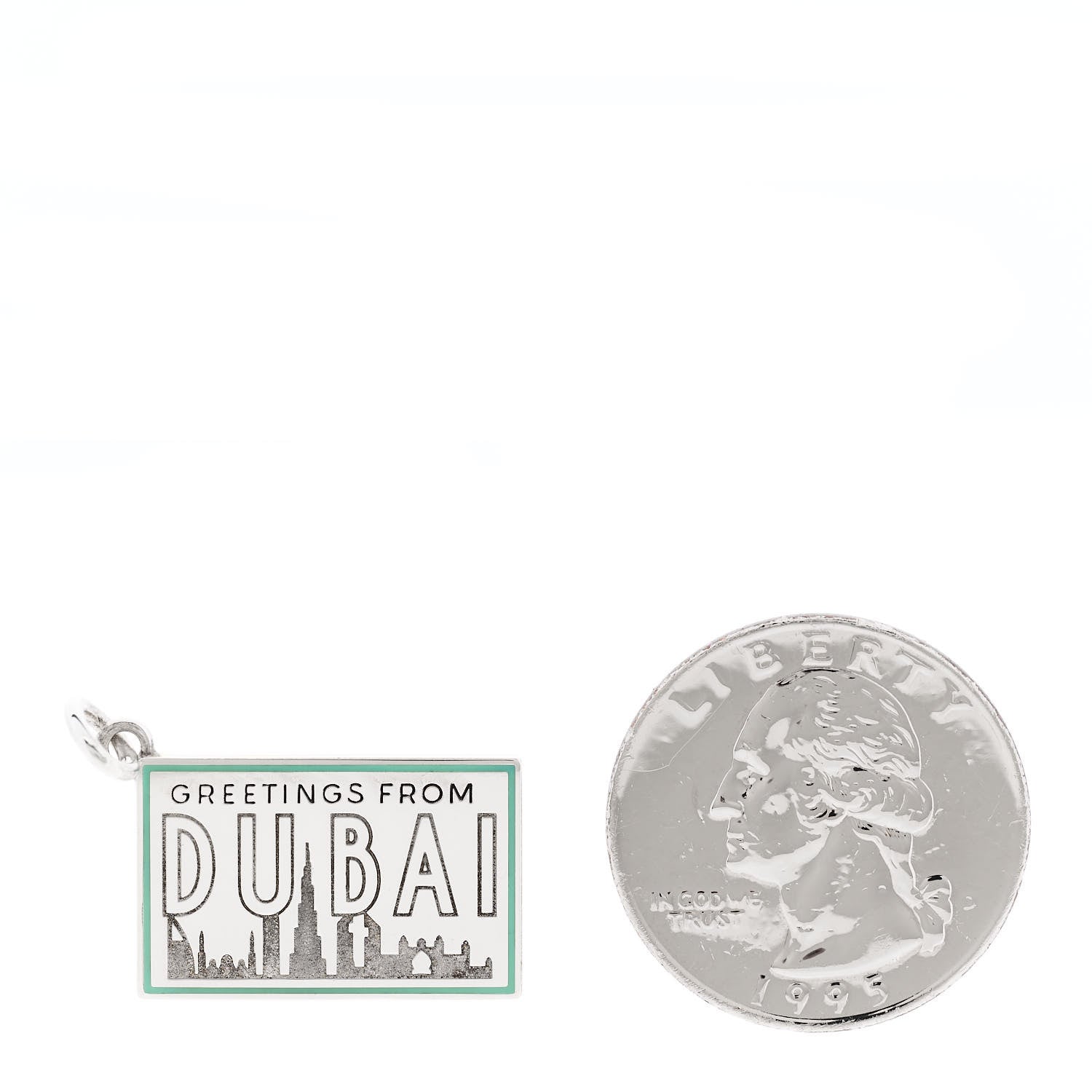 Tiffany Sterling Silver Enamel Dubai Postcard Charm Blue 2 of 5