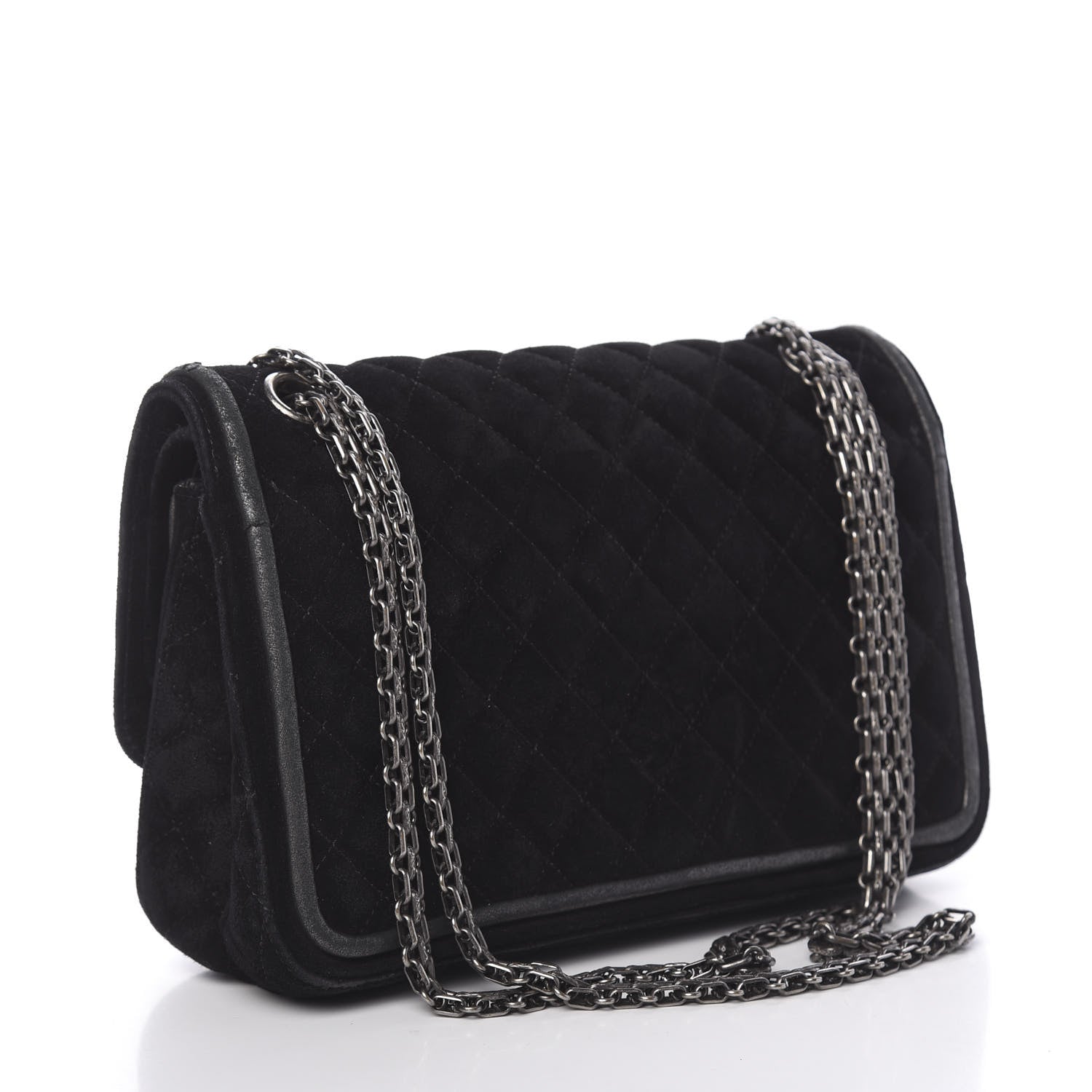 Chanel Suede Quilted 2.55 Reissue 225 Flap Black 4 of 13