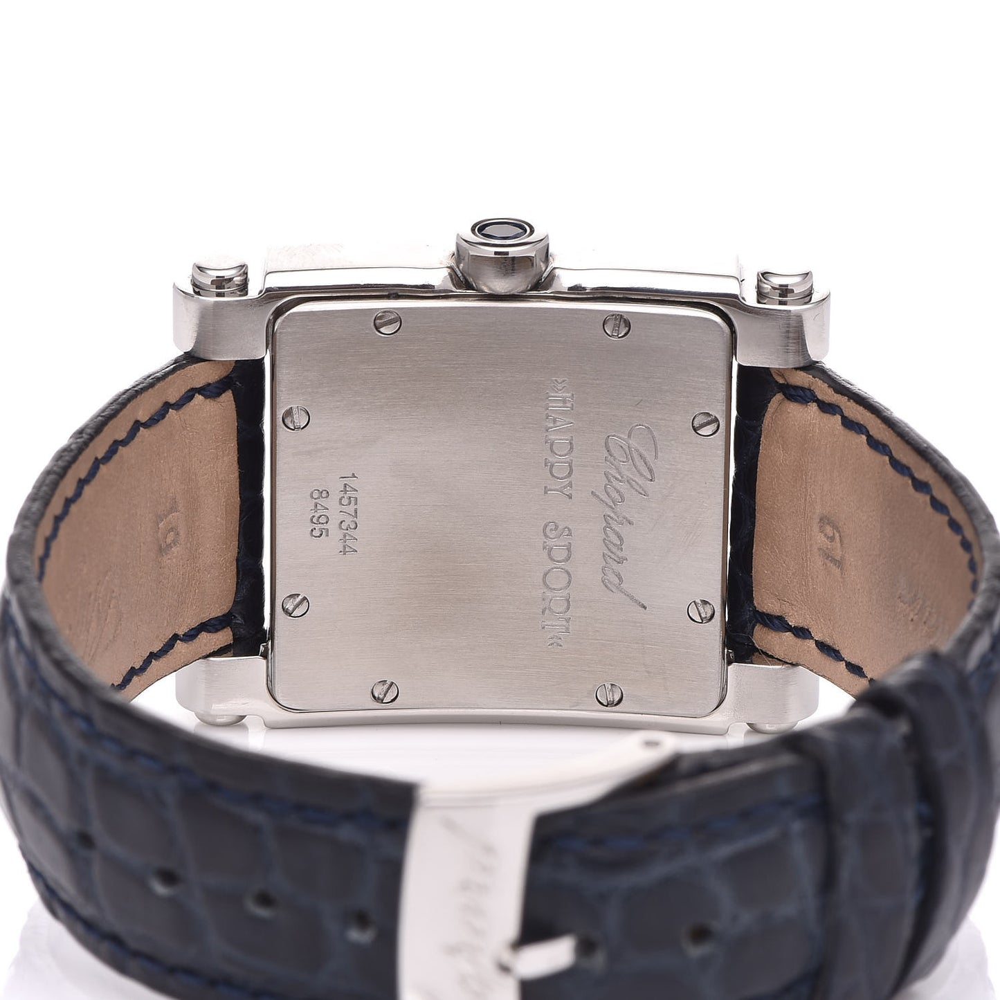 Stainless Steel Alligator Diamond Bezel Mother of Pearl 30mm Happy Sport Quartz Watch