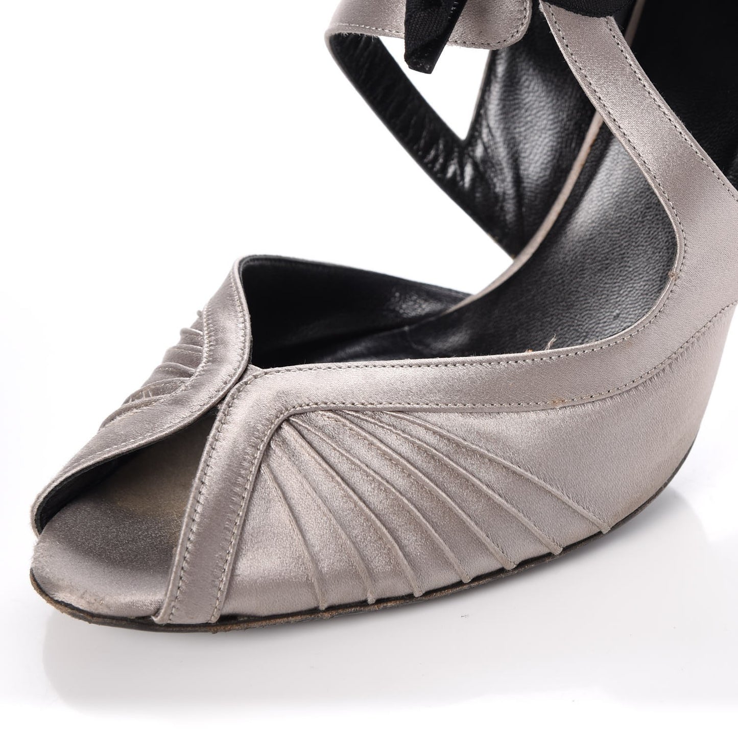 Satin Tessuto Nylon Bow Pumps 11 Argento