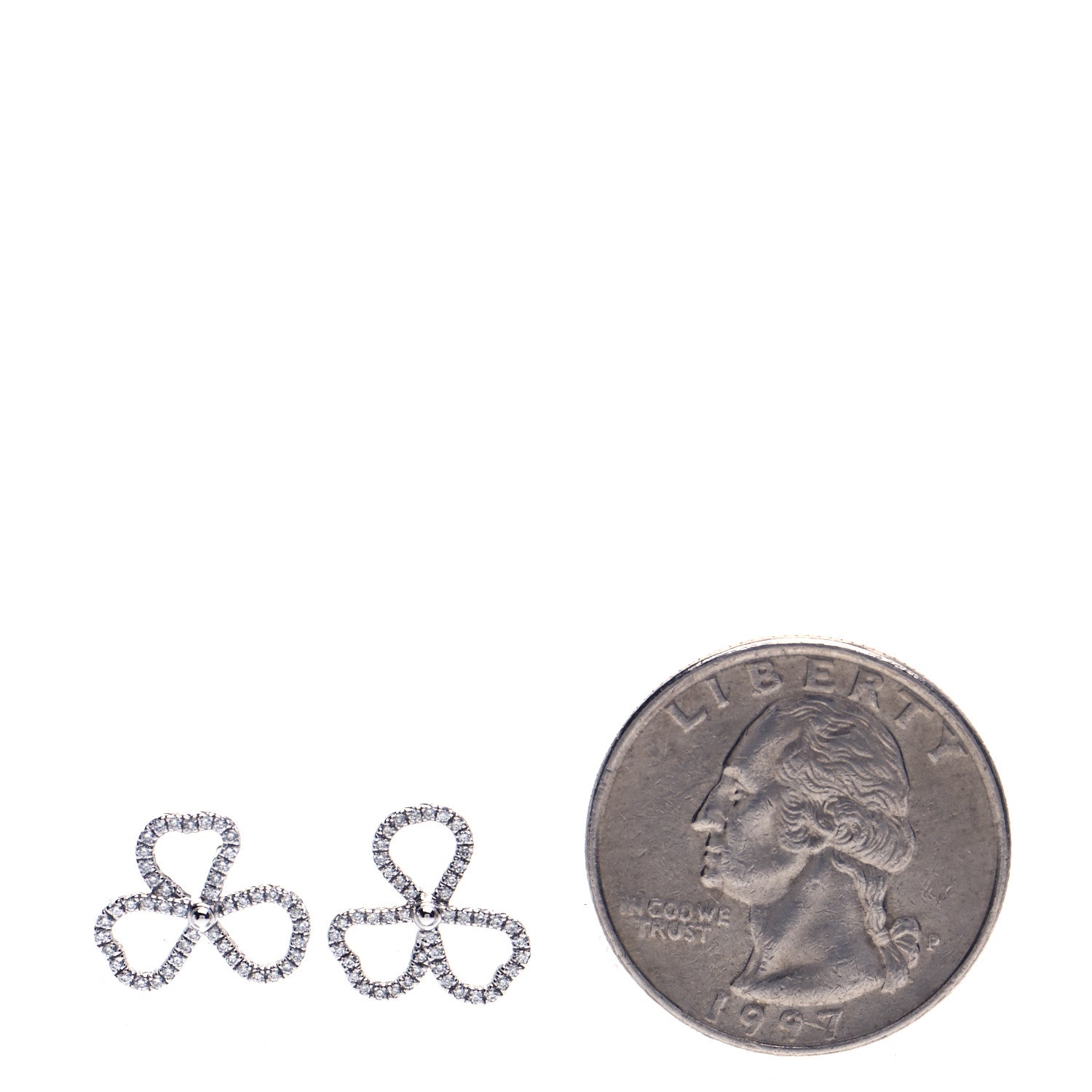 Tiffany Platinum Diamond Paper Flowers Open Flower Earrings 2 of 5