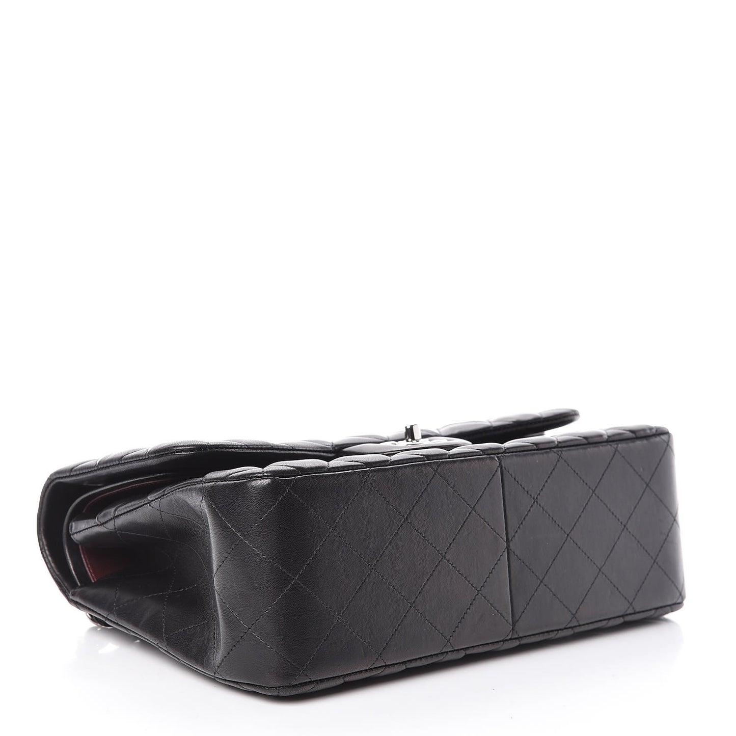 Lambskin Quilted Jumbo Double Flap Black