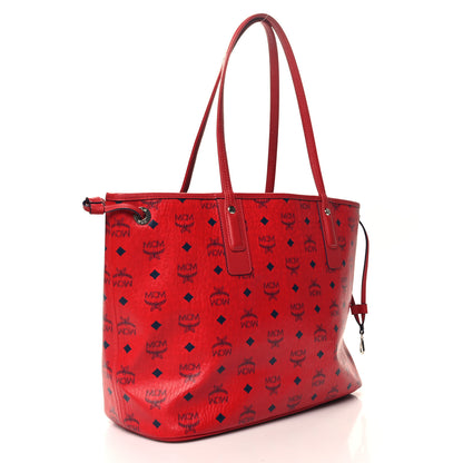 MCM Visetos Medium Liz Reversible Shopper Tote Ruby Red 5 of 19