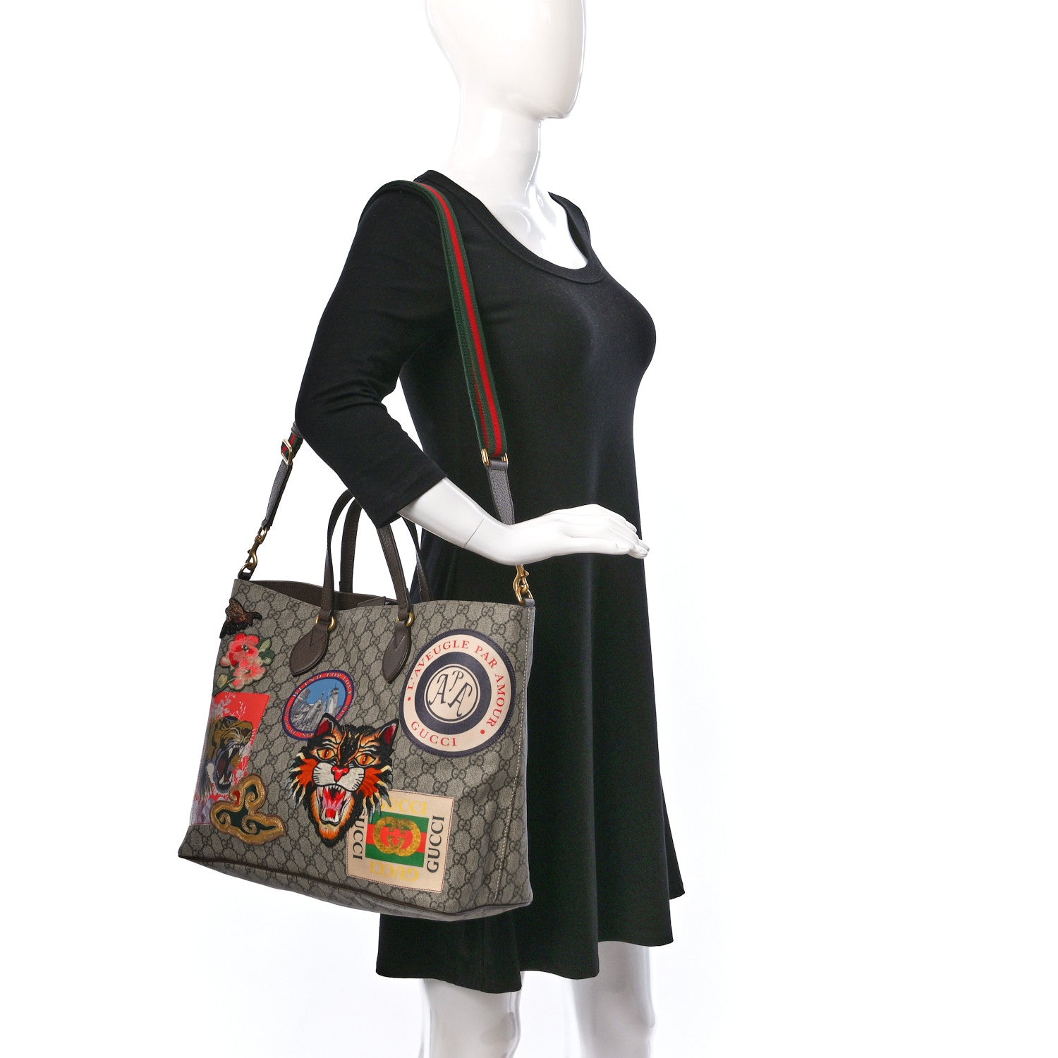Gucci Soft GG Supreme Monogram Courrier Medium Crossbody Tote Beige New Acero 2 of 9
