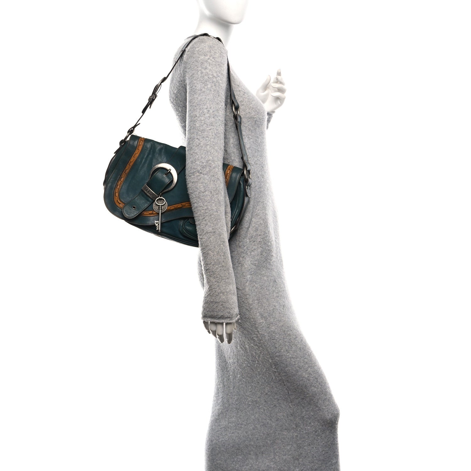 Christian Dior Calfskin Medium Gaucho Double Saddle Bag Dark Blue 2 of 10