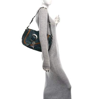 Christian Dior Calfskin Medium Gaucho Double Saddle Bag Dark Blue 2 of 10