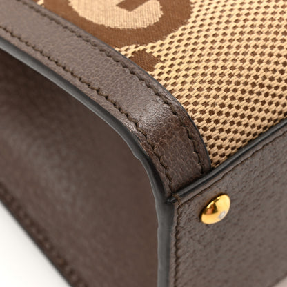 Gucci Monogram Jumbo GG Textured Dollar Calfskin Mini Diana Tote Bag Camel Ebony New Acero 11 of 14