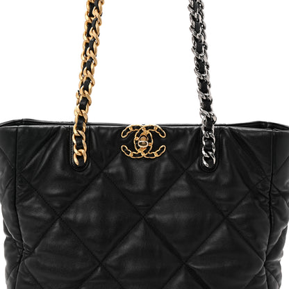 Chanel Lambskin Quilted Chanel 19 Shopping Bag Black 8 of 10