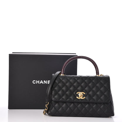 Chanel Caviar Lizard Quilted Small Coco Handle Flap Black 8 of 8