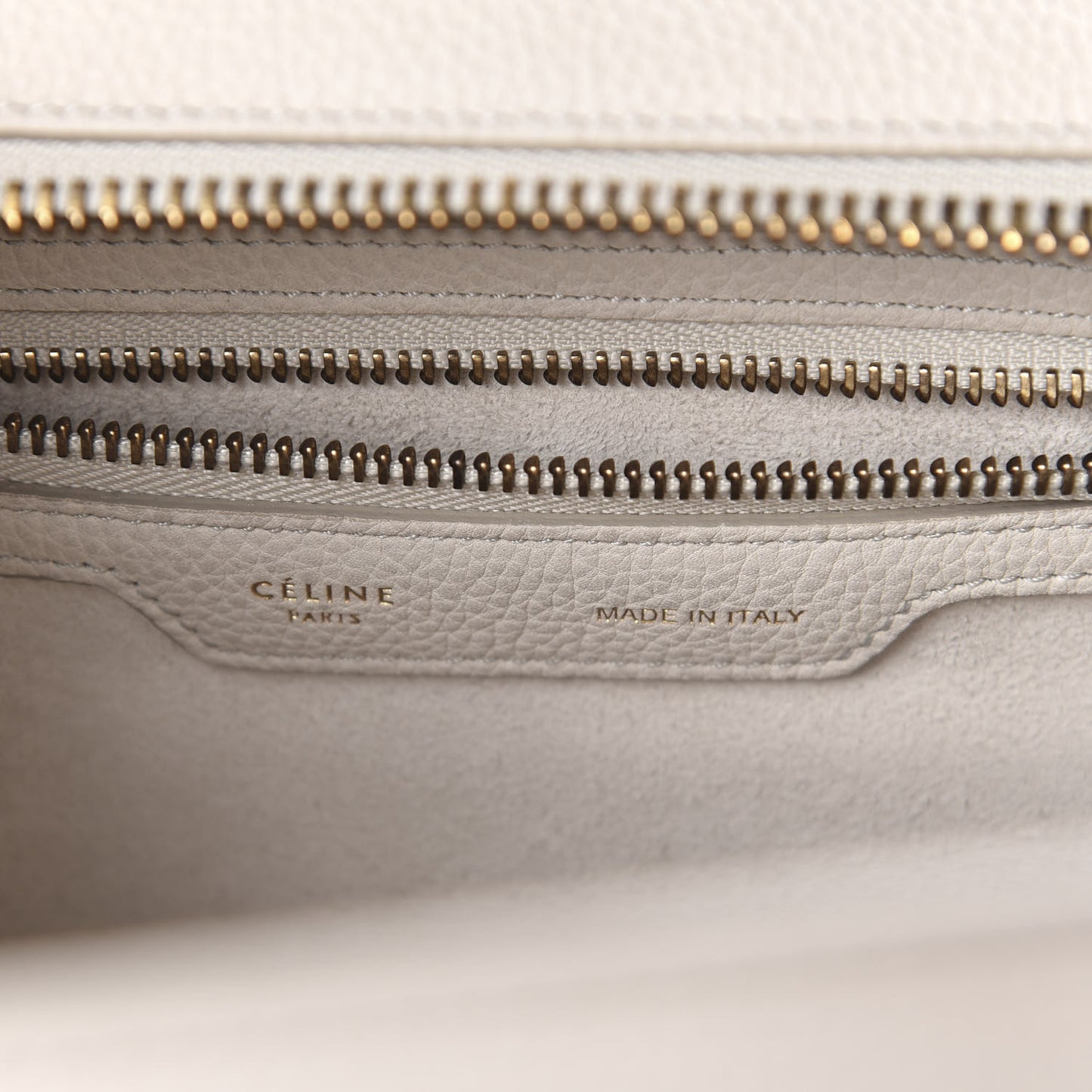 Drummed Calfskin Micro Luggage Chalk