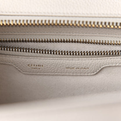 Celine Drummed Calfskin Micro Luggage Chalk 6 of 9