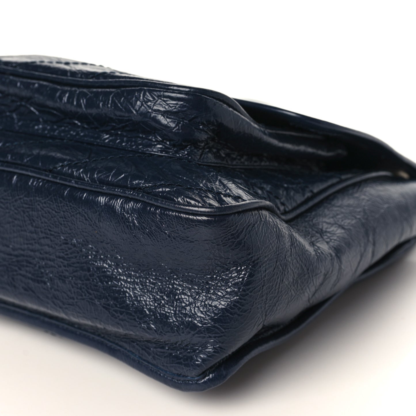 Crinkled Calfskin Matelasse Monogram Large Niki Chain Satchel Deep Marine