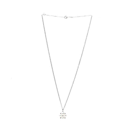 Mikimoto 18K White Gold Diamond Akoya Pearl 5.5mm Cluster Pendant Necklace 2 of 4