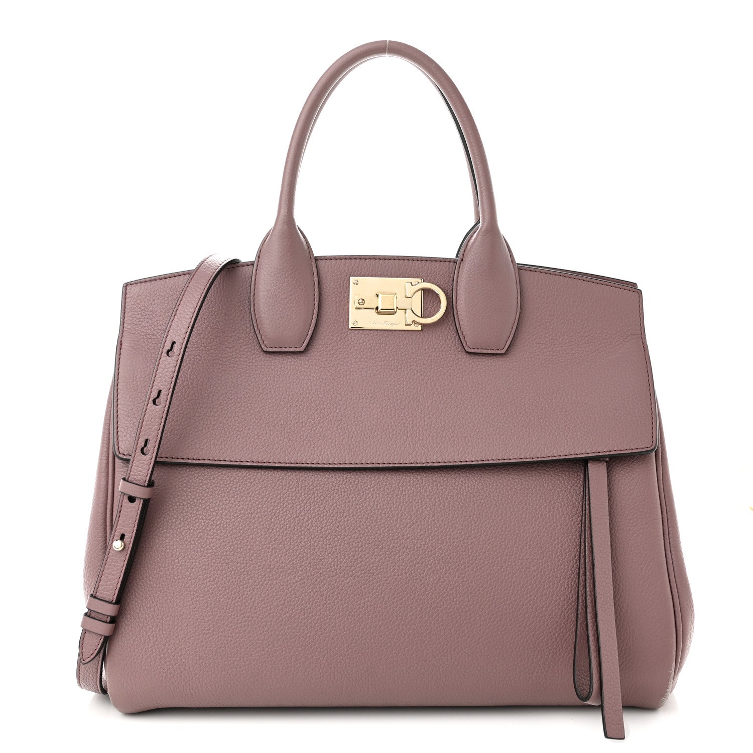 Salvatore Ferragamo Calfskin Large Studio Bag Caraway Seed 1 of 13