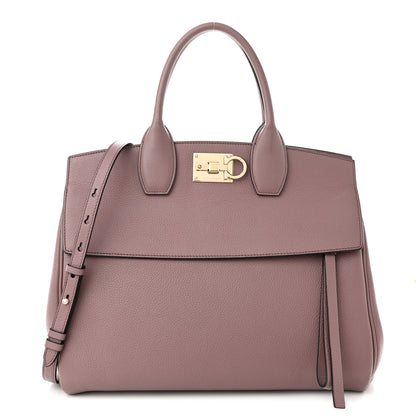 Salvatore Ferragamo Calfskin Large Studio Bag Caraway Seed 1 of 13
