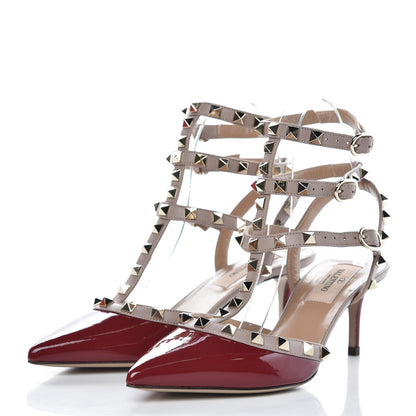 Valentino Garavani Patent Nappa Rockstud Ankle Strap 65mm Pumps 36 Rubin Poudre 3 of 8