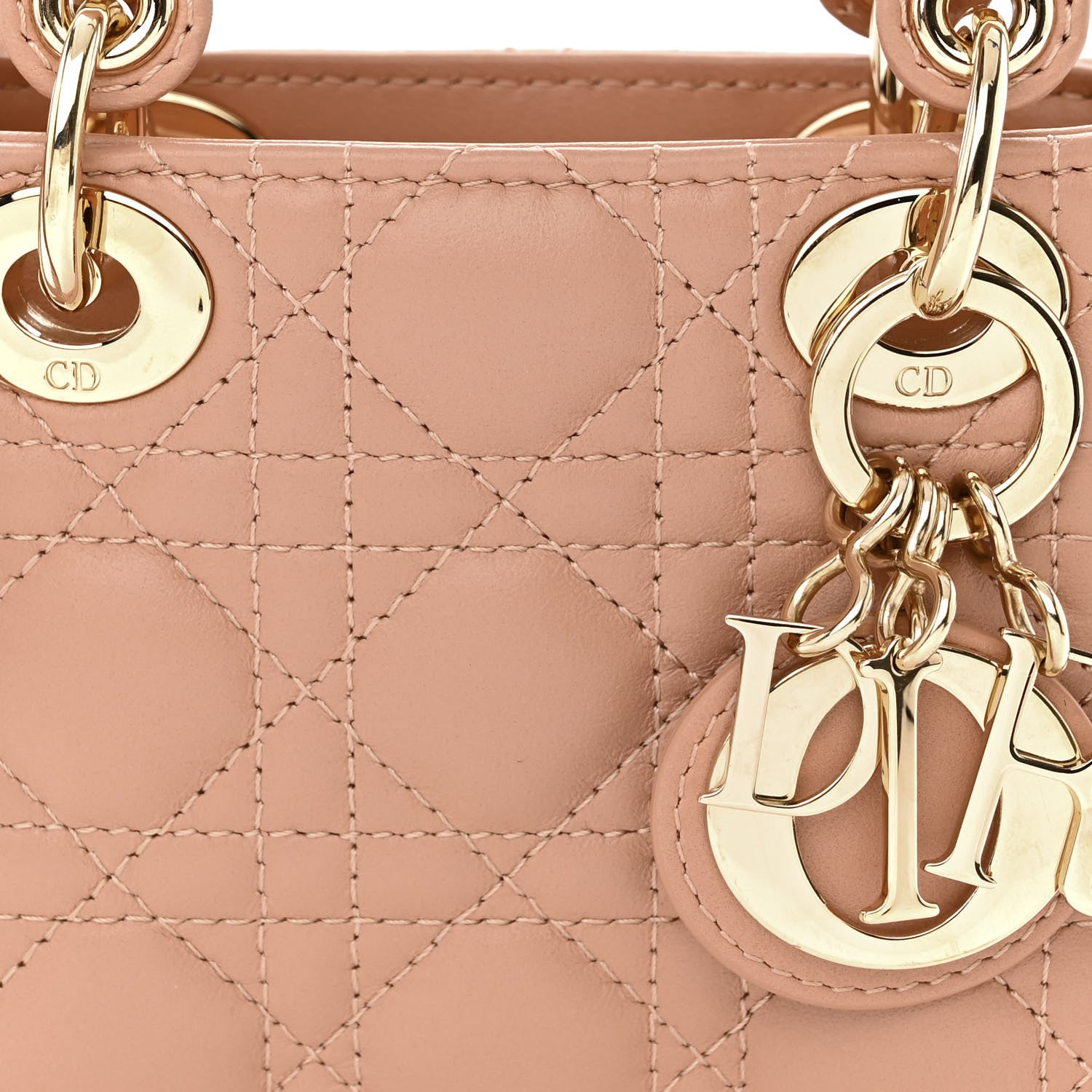 Christian Dior Lambskin Cannage Micro Lady Dior Rose Des Vents 8 of 10