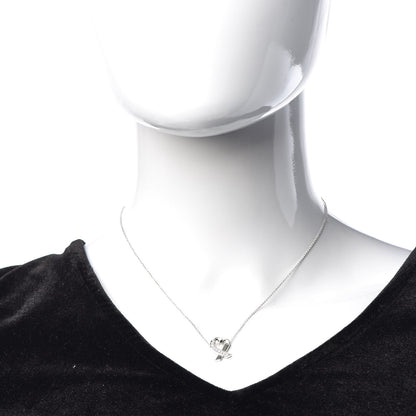 Tiffany 18K White Gold Diamond Small Paloma Picasso Loving Heart Necklace 2 of 7