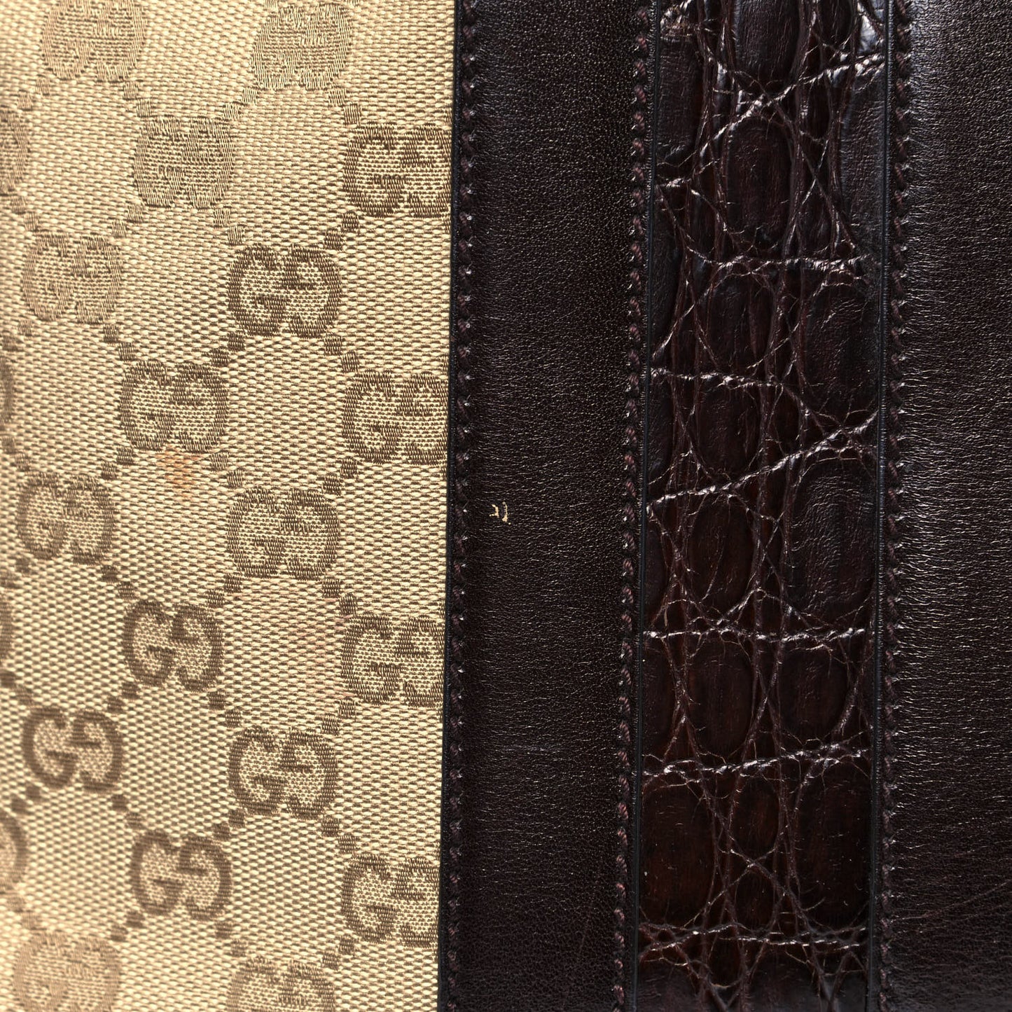 Monogram Crocodile Web Medium Secret Hobo Dark Brown
