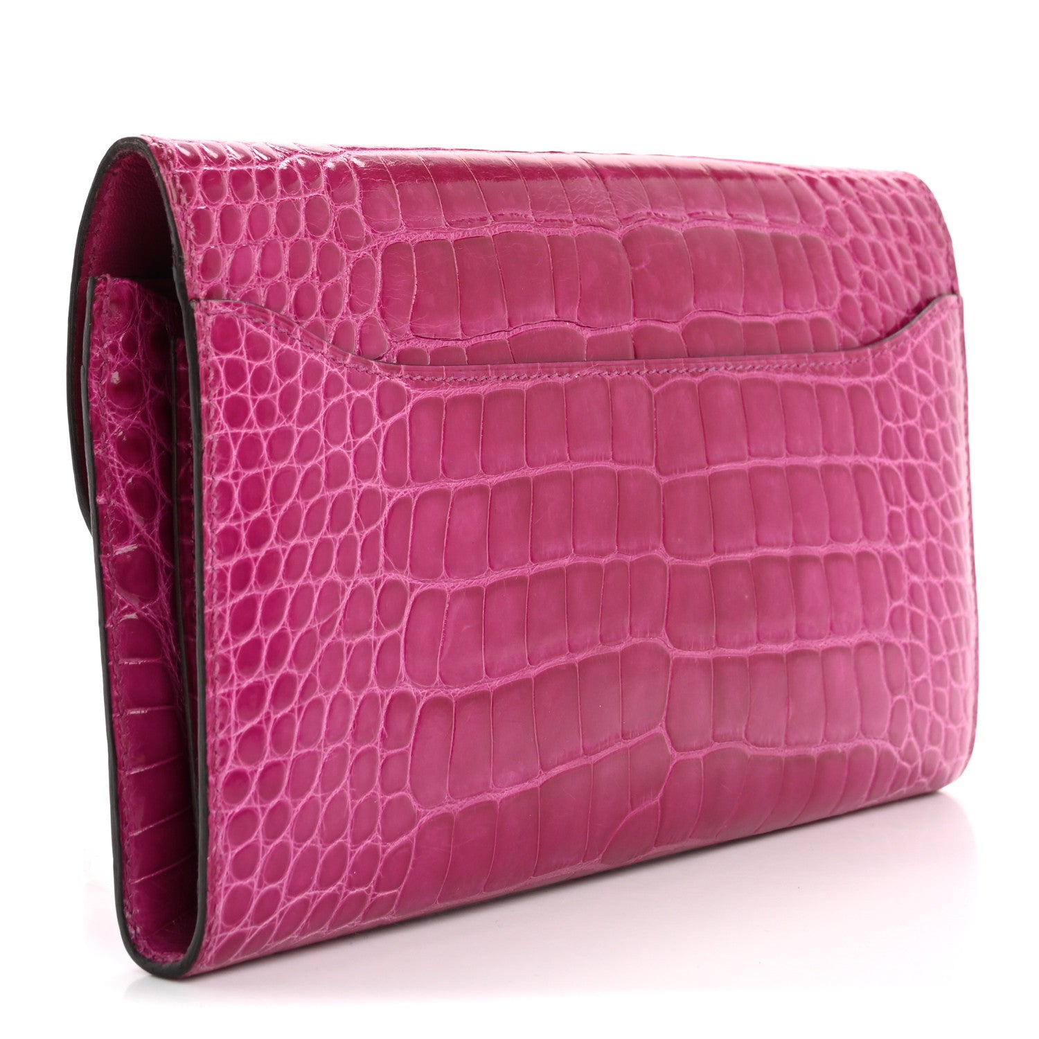 Hermes Shiny Alligator Constance Long Wallet Rose Scheherazade 3 of 12