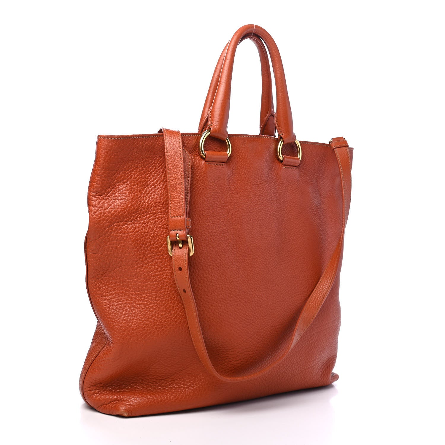 Prada Vitello Daino Shopping Tote Rame 3 of 11