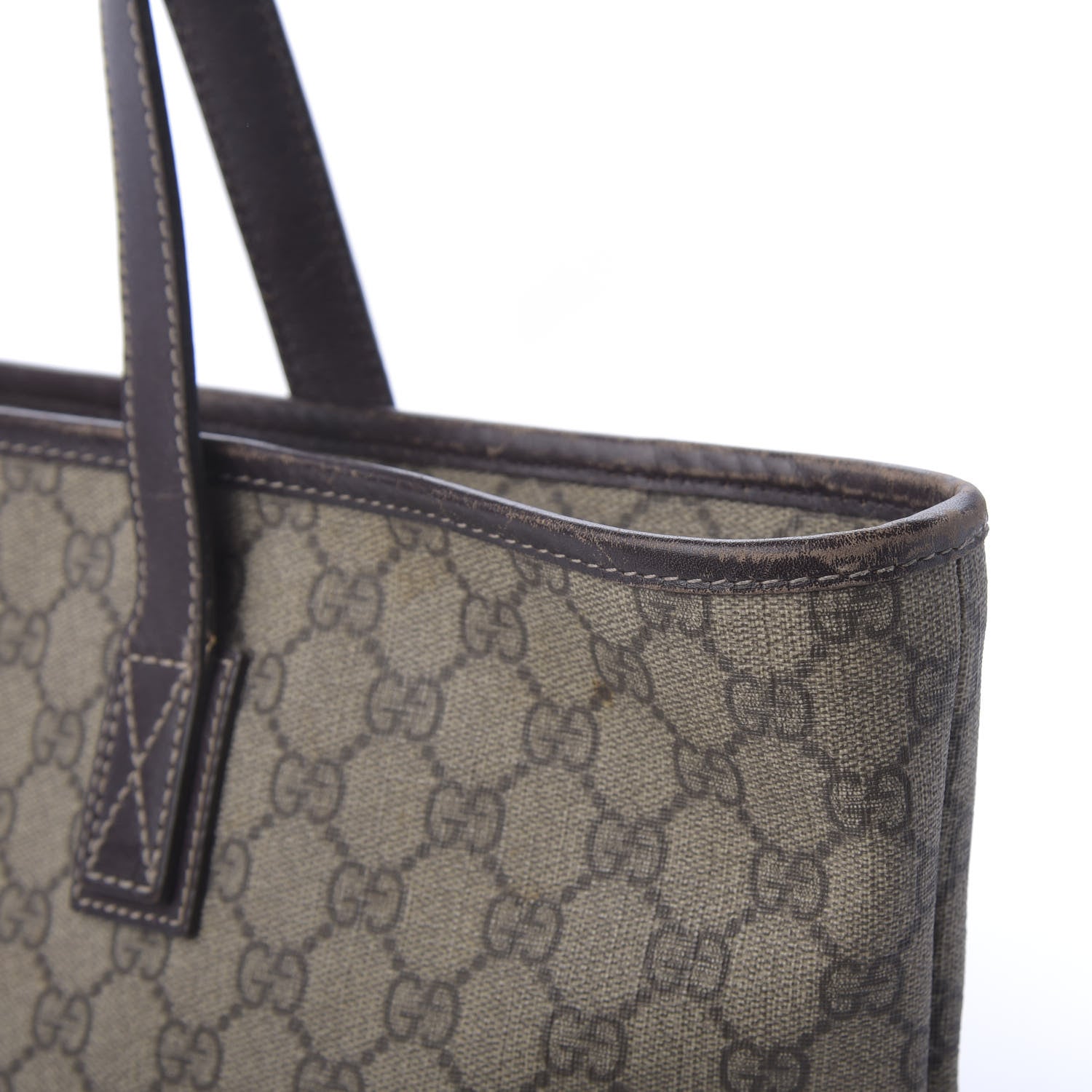 Gucci GG Supreme Monogram Medium Zippered Shopping Tote Dark Brown 10 of 12